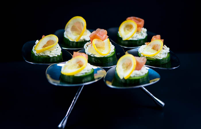 Lachs-Gurke häpchen